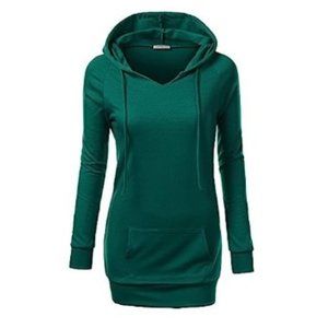 Turquoise Lightweight Hoodie Tunic